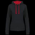 Sudadera de chica con capucha contrastada Black / Red Xl