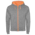 Sudadera con detalles en color flúor Gris/Naranja Fluor 2Xl