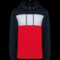 Sudadera tricolor unisex Navy / White / Red L