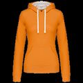 Sudadera de chica con capucha contrastada Orange / White S
