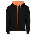 Sudadera con detalles en color flúor Negro/Naranja Fluor L