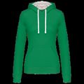 Sudadera de chica con capucha contrastada Light Kelly Green / White Xs