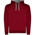 Sudadera con Capucha y Bolsillo Canguro Granate/Gris Vigore M