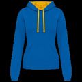 Sudadera de chica con capucha contrastada Light Royal Blue / Yellow Xl