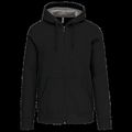 Sudadera capucha y cremallera algodón Black S