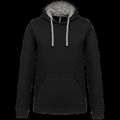 Sudadera clásica con capucha y bolsillo Black / Fine Grey Xs