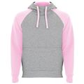 Sudadera unisex bicolor Gris Vigore/Rosa Claro 3/4