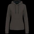 Sudadera de chica con capucha contrastada Dark Grey / Black S