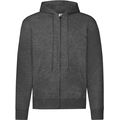 Sudadera básica con cremallera y capucha Dark Heather Grey M