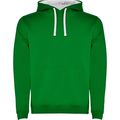 Sudadera con Capucha y Bolsillo Canguro Verde Kelly/Blanco 3/4