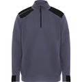 Sudadera Bicolor Cuello Alto Media Cremallera Plomo/Negro L