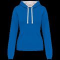 Sudadera de chica con capucha contrastada Light Royal Blue / White M