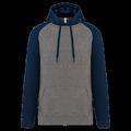 Sudadera bicolor con capucha Grey Heather / Sporty Navy 3Xl