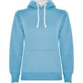 Sudadera Entallada Mujer con Capucha Celeste/Blanco S