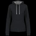 Sudadera de chica con capucha contrastada Black / Fine Grey L