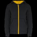 Sudadera con capucha y cremallera para niños Black / Yellow 8/10 Ans