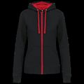 Sudadera capucha mujer Black / Red Xs