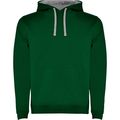 Sudadera con Capucha y Bolsillo Canguro Verde Botella/Gris Vigore L