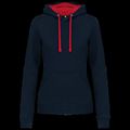 Sudadera de chica con capucha contrastada Navy / Red Xl