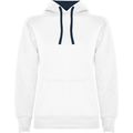 Sudadera Entallada Mujer con Capucha Blanco/Marino L