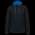 Sudadera clásica con capucha y bolsillo Black / Light Royal Blue Xs