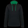 Sudadera clásica con capucha y bolsillo Black / Light Kelly Green Xxl