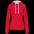Sudadera de chica con capucha contrastada Red / White Xs