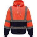 Sudadera alta visibilidad con capucha Hi Vis Orange / Navy 3XL