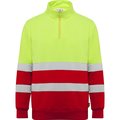 Sudadera Alta Visibilidad Cuello Alto Rojo Laboral/Amarillo Flúor Xl