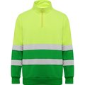 Sudadera Alta Visibilidad Cuello Alto VERDE JARDÍN/AMARILLO FLÚOR XL
