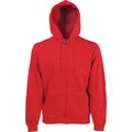 Sudadera básica con cremallera y capucha Red L
