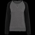 Sudadera bi-color algodón orgánico Grey Heather / Black M