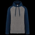 Sudadera bicolor con capucha Grey Heather / Sporty Navy M