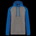 Sudadera bicolor con capucha Grey heather/Sporty royal blue M
