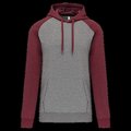 Sudadera bicolor con capucha Grey Heather / Wine Heather M