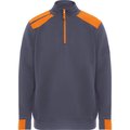Sudadera Bicolor Cuello Alto Media Cremallera PLOMO/NARANJA 3XL