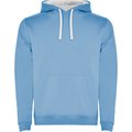 Sudadera con Capucha y Bolsillo Canguro Celeste/Blanco Xl