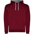 Sudadera con Capucha y Bolsillo Canguro GRANATE/GRIS VIGORE M