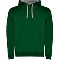 Sudadera con Capucha y Bolsillo Canguro Verde Botella/Gris Vigore Xs