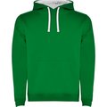 Sudadera con Capucha y Bolsillo Canguro VERDE KELLY/BLANCO 3/4