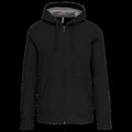 Sudadera capucha y cremallera algodón Black S