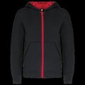 Sudadera con capucha y cremallera para niños Black / Red 8/10 ans