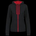 Sudadera capucha mujer Black / Red Xs
