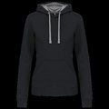 Sudadera de chica con capucha contrastada Black / Fine Grey XL