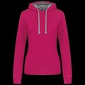 Sudadera de chica con capucha contrastada Fuchsia / Fine Grey M