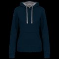 Sudadera de chica con capucha contrastada Navy / Fine Grey S