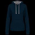 Sudadera de chica con capucha contrastada Navy / Fine Grey XL