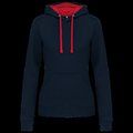 Sudadera de chica con capucha contrastada Navy / Red L