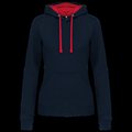 Sudadera de chica con capucha contrastada Navy / Red S