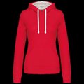 Sudadera de chica con capucha contrastada Red / White Xs